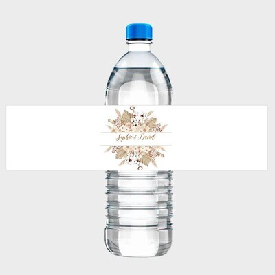 30pcs Pampas Grass Design Bottle Wraps er Customize Wedding
