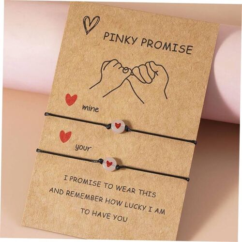 2Pcs/Set Pinky Promise Bracelets Friendship Couple Matching