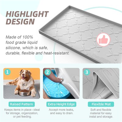 Under Sink Mat Silicone Protector Drawer Shelf Cabinet Liner