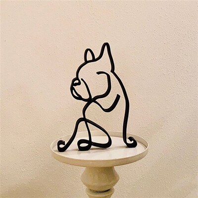 Fashion Dogs Abstract Line Modern Minimalist Art Iron Orname