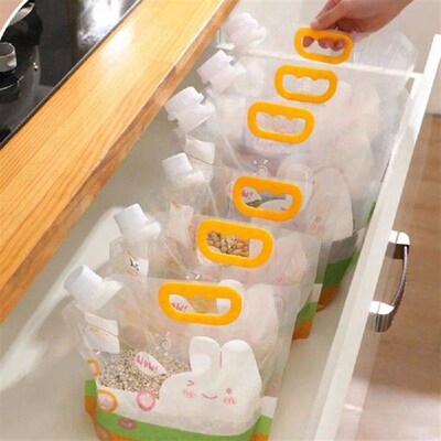 3Pcs Transparent Grain Storage Bag Cereal Sealing Bag