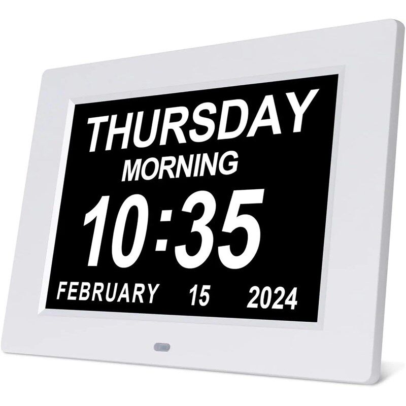 8 Inch Alarm -Dementia Clock With Custom Reminders& Large Di - 实物图
