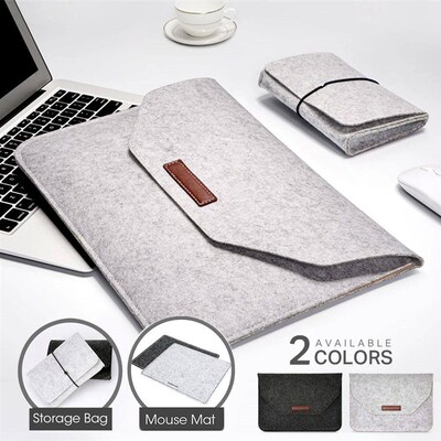 Wool Felt Laptop Bag Sleeve ver 11 12 13 15.6 Inch For Macbo