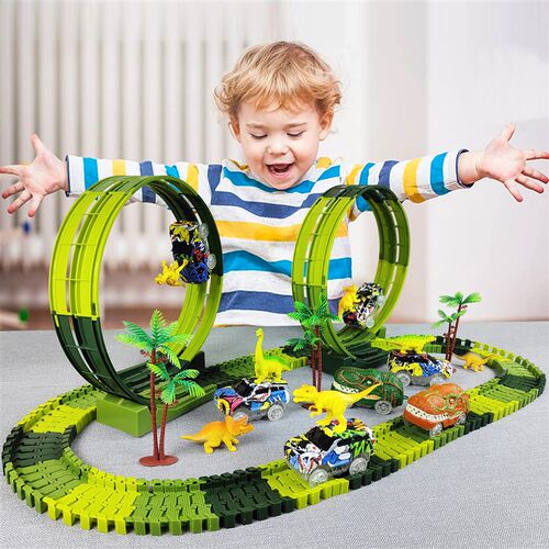 Climbing Dinosaur Track Toy Set 139 PCS Dinosaur World Road