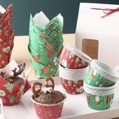 Paper Festive Mood Cup cupcake Muffin oiled Christmas