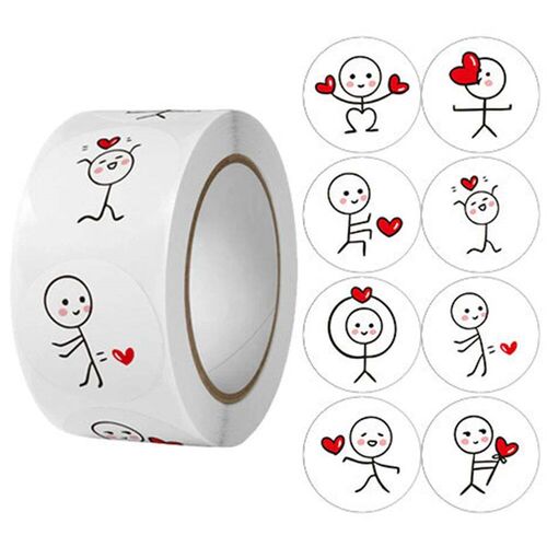 500ps 20mm Cartoon Reward er Roll Love Labels Valentines Da