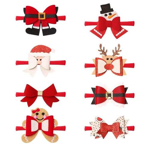 New 1PCS Elastic Red Nylon Ba Girls Cartoon Headband Bows