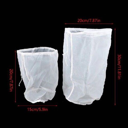 2 Sizes 100 Mesh Beer Nylon Strainer Filter Bag Reusable