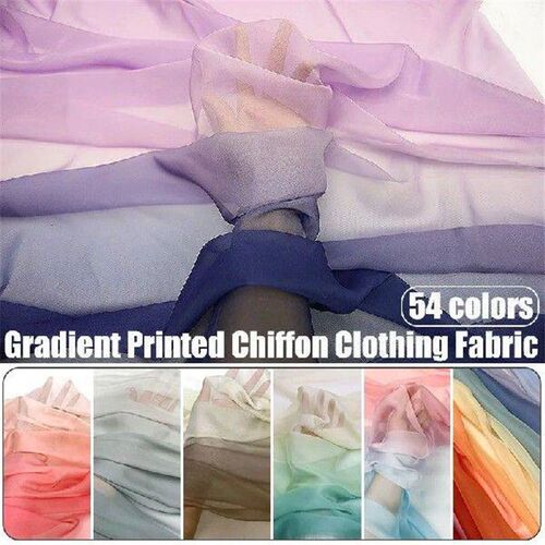 1M Rainbow Gradient Color Chiffon Fabric 30D Organza Tulle