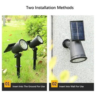 9LED Solar Spotlights Outdoor IP65 Waterproof Brightness Adj