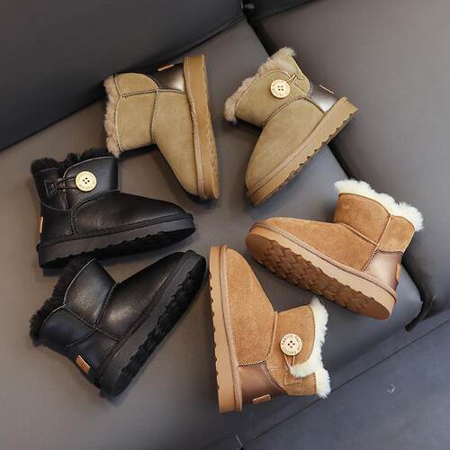 Childrens Snow Boots Fur And Fur Integrated 2025 Boys Thic