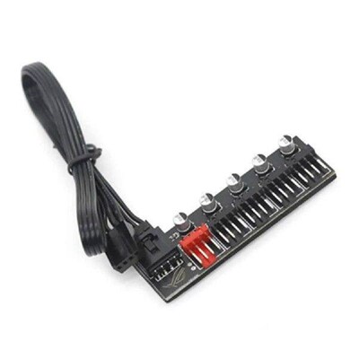 Five Port PC Fan Hub Splitter with Speed Controller for 4