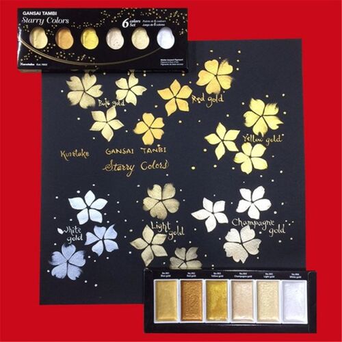 Kuretake GANSAI TAMBI Starry/Pearl/Gem Colors Solid Paints M
