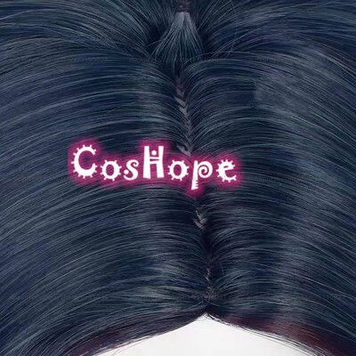 Honkai Wig Cosplay Rail Blade, Wig panjang 90cm biru tua cok