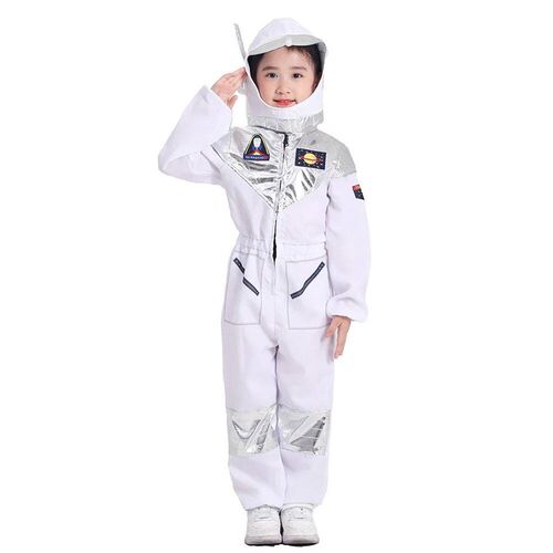 Deluxe Boys Girls White Space Astronaut Costume Suitable For