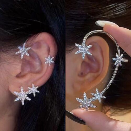Christmas Snowflake Ear Clip Ear Cuff for Women Girls ndy Bu