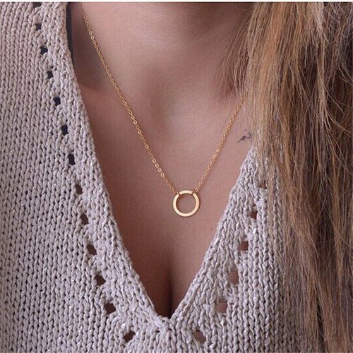 New Fashion Steampunk Dainty Circle Collier Round Minimalist