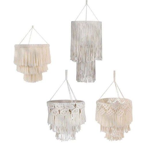Macrame Ceiling Lamp Shade Boho Hanging Light Cover for