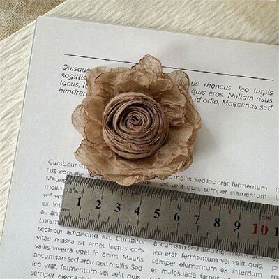 6 Pcs Handmade 3D Flower Patches Wrinkle Semi-finished