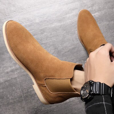 Men Chelsea Boots Winter Genuine Leather British Martin Boot