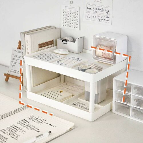 Multifunctional Shelves Double-layer Storage Shelf Desktop S