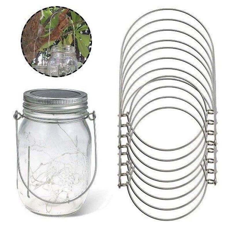 8pcs Metal Mason Jar Handles Wire Home Decor Wide Mouth - 实物图