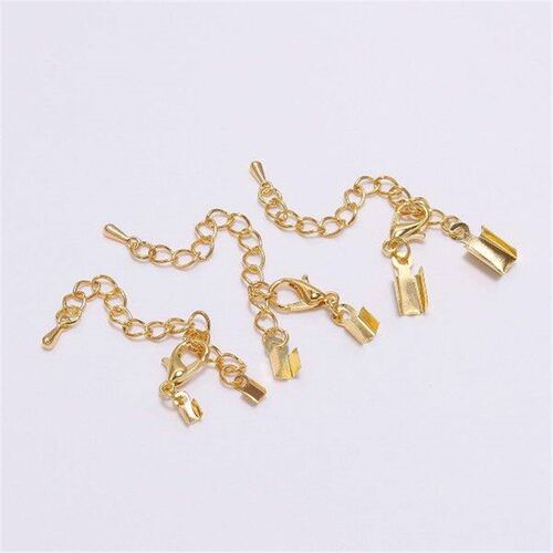 10pcs/lot 3 4 5 8mm Cord clips End Caps With Lobster Clasps