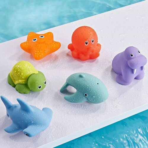 Cute Animals Bath Toy Swimming Water LED Light Up Toys Soft