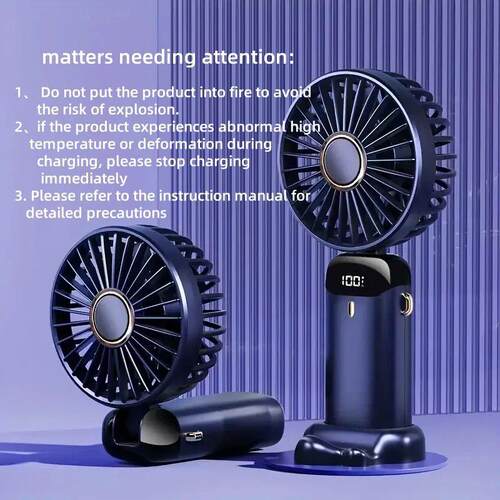 USB Rechargeable Mini Fan with 1200 mAh, 2.5W Portable Perso