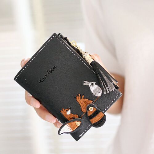 Short Wallet Women Leather Card Purse Bag for Ladies Girls