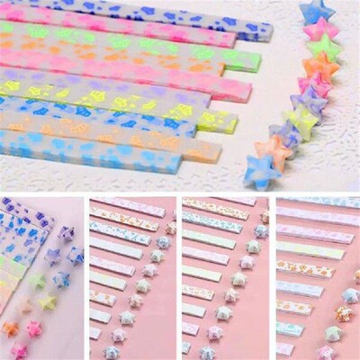 210 Sheets Luminous Origami Stars Paper Strips Lucky Hand