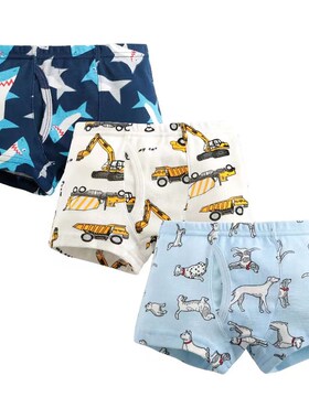 3 Piece Kids Boys Underwear Cartoon Childrens Shorts Pantie