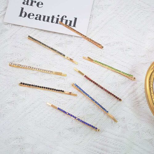Rhinestone word color hairpin ins girl clip Jin Zhini side c