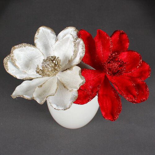 1pcs Glitter Artifical Christmas Flowers New Year Christmas