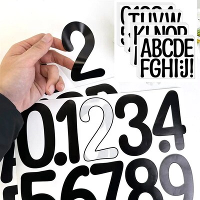 4-inch Big Letter Sticker 3 sheets Number Alphabet Vinyl Art