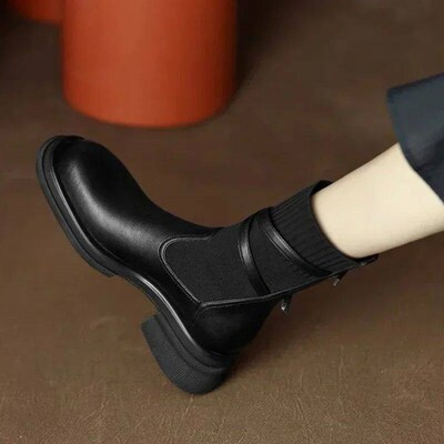 Autumn New Womens Chelsea Boots Vintage Ladies Platform Sho