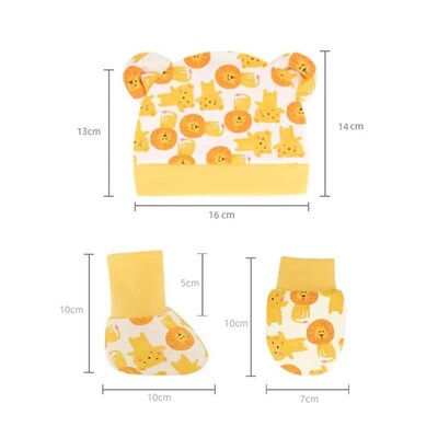 Newborn Cute Cartoon Hat+Gloves+Socks Set for Baby Boy Girl
