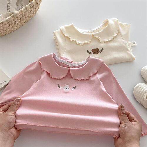 Pure Color Kids Base Shirt Cute Rabbit TShirt for Girls 05 Y