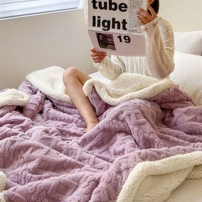 Large Sherpa Fleece Blanket Throw Fur Warm Sofa Bed Soft