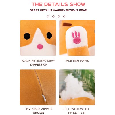 50cm Length Cute Cat Toys Elastic Stuffed Plush Squishy Cat