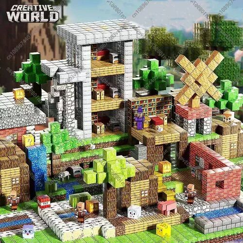 Magnetic Building Block Magnet Cube Mine World Set for Boy G