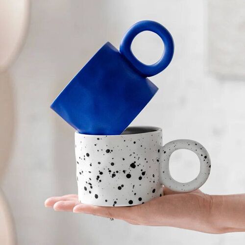 Klein Blue Ceramic Coffee Mug Creative Nordic Handmade Cup R