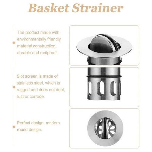 LUDA 2 Pieces Of Kitchen Sink Trash Basket Stainless Steel