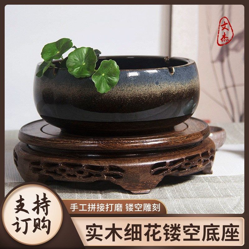 实木底座旋转木雕圆形底托花瓶玉器古玩托盘石头酒坛摆件根雕底座,家居饰品,装饰摆件,淘宝优惠券,粉丝福利购,淘宝优惠卷