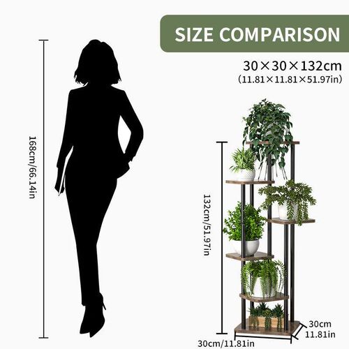 Plant Stand Stand For Flowers Wooden Storage Shelf 4/5/6 Tie