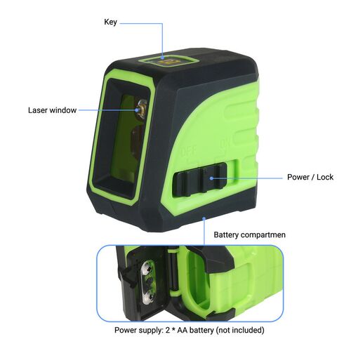 KKmoon 2D Laser Level 2 Lines Green Light Self-Leveling