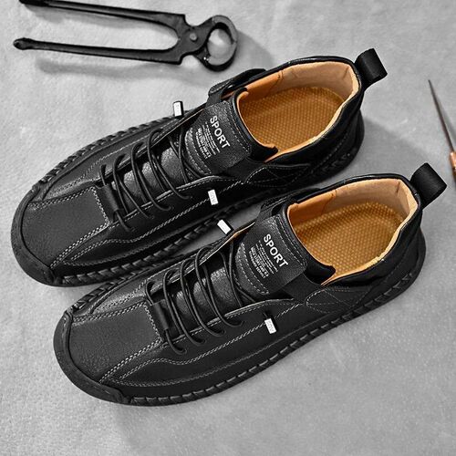 Handmade Leather Men Shoes Casual Slip On Loafers Breathable