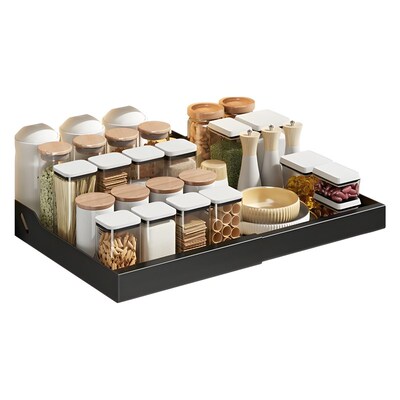 Cabinet Pull Basket Kitchen Storage Rack Single-layer Drill-