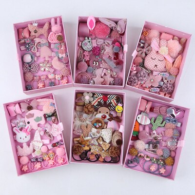 18/24 Pcs/Set Children Hair Clip Set Baby Head flower Fabric