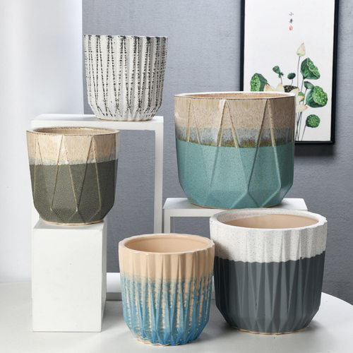 large flower pot plastic es green POTS